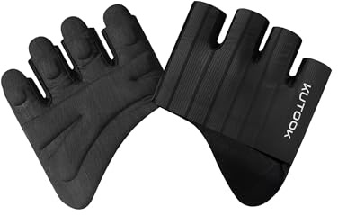 KUTOOK Fitnesshandschuhe Trainingshandschuhe Herren Damen Kraftsport Gym Atmungsaktiv Stretch Handschuhe für Gewichtheben Fitness Training Krafttraining Schwarz L