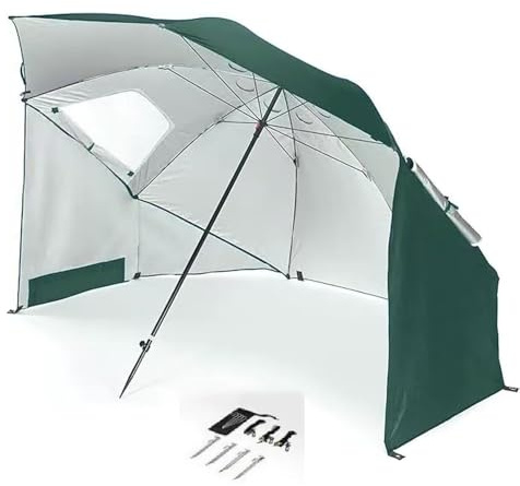 Tragbarer Strandschirm, Zelt, Unterschlupf, UPF 50+, UV-Schutz, für Camping, Sonnenschutz für Sportveranstaltungen und Outdoor-Aktivitäten, leicht und einfach aufzubauen, Blau
