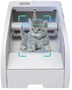 Bac à litière Intelligent for Chat entièrement Automatique, Semi-fermé, Anti-Blocage, Pas Besoin de pelleter Les excréments, stérilisation, désodorisation(HIP-C102W)
