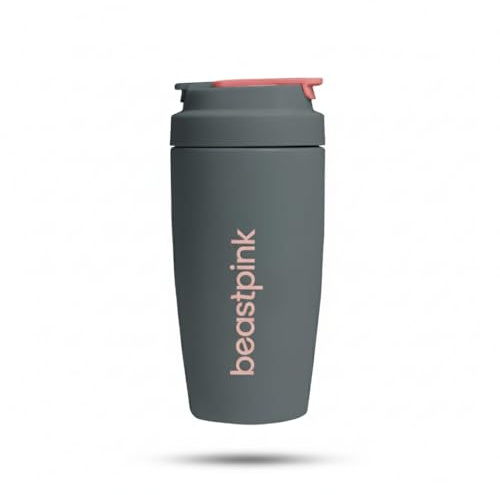 BeastPink GymBeam Bicchiere Termico con Cannuccia da 500 ml Tazza Termica 500 ml a Doppia Parete in Acciaio Inossidabile per Bevande Calde e Fredde