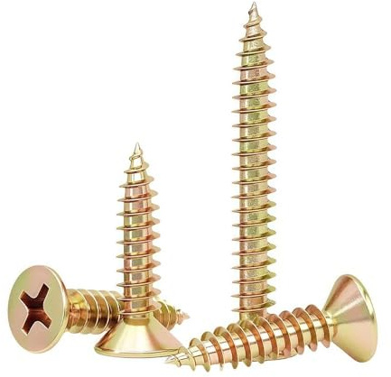 10-80Pcs M4 Zinc Cross Countersunk Fiberboard Chipboard Screw Flat Head Fasteners Wood Screw Wallboard Nails Metal Screws(30mm(30pcs))