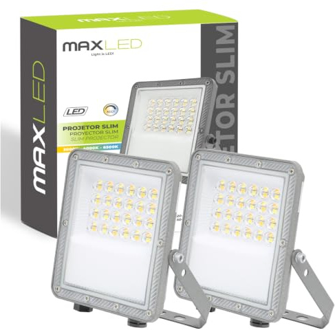 Maxled, Light is Led! 2x 20W LED Strålkastare Utomhus 3000K-4000K-6500K Flutljus 2000LM StrålkastareUtomhusskyltlampa IP65 Vattentät Strålkastare för Bakgård Trädgård Garage Idrottsplats Gård Fluter
