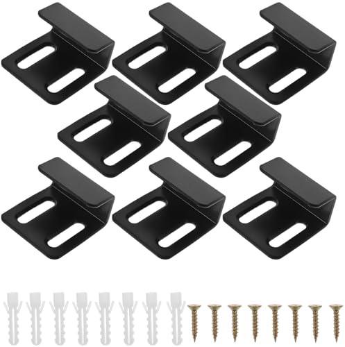 Veemoon Set 8 Staffe Regolabili in Acciaio Inox per Piastrelle Ganci da Parete Resistenti Viti e Tasselli Supporti per Mensole e Appendiabiti per Fissaggio su Muro per Bagno e