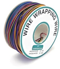 JZK 30AWG Tinned Copper Wrapping Wire (265m / 869ft) – 8-Color Solid Core Jumper Wire Lead – High-Temperature Resistant Insulation Test Cable for PCB, Breadboard, Prototyping & DIY Electronics