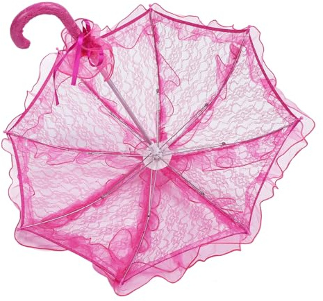 Fabater Spetsparasollparaply, Handgjord Vintagedesign, Elegant Bröllopsparaply för Bröllopsspets, Dekorativt Spetsparasollfotograferingsrekvisita med Ergonomiskt Handtag för Bröllopsfestdans
