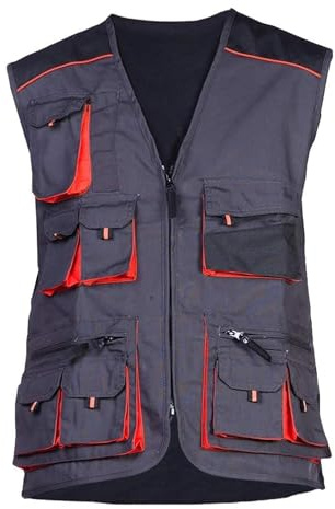 MAZALAT work wear Chaleco Hombre Trabajo, Chalecos para Safari, Caza, Multibolsillos, S - 3XL, Chaleco Hombre para fotografia, Pesca, Ropa de Trabajo Calidad, XL