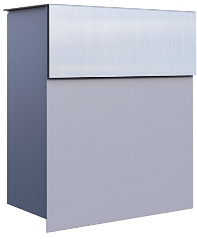 Brevlåda design väggbrevlåda Alto grå metallic/rostfritt stål – Bravios