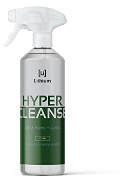 Lithium Hyper Cleanse Car Interior Cleaner - Car Cleaner Interior for Leather, Plastic, Carpet, Vinyl, and Tesla Vegan Leather - Solvent Free Interior Car Cleaner - Car Cleaning Spray (16 Oz)