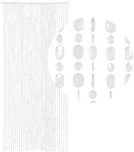 HAB & GUT -DV02212- Türvorhang OVAL, klar XL 100x220 cm, Pailettenvorhang Perlenvorhang