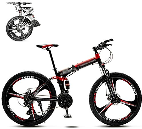 MTTKTTBD Mountainbikes Faltbares Leicht Faltrad mit Doppelte Stoßdämpfung,Quick-Fold-System 26 Zoll 21 Speed Klappfahrrad Folding City Bike mit Gabelfederung