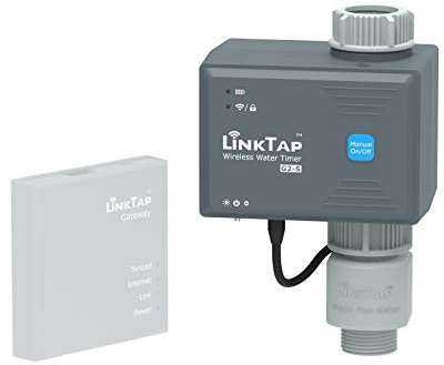 LinkTap G2S Drahtlose Bewässerungscomputer - Erfordert Gateway - Smarte Wasserzeitschaltuhr mit Wassermengenzähler, Ferngesteuerter Bewässerung, Wettersensibel, App & Smart Assistant, IP66 Wasserdicht