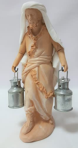 Arte Pesebre Figuras para Pintar Pastor con cántaras de Leche para Pintar (14 cm)