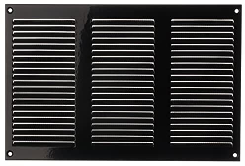 300x200mm Griglie D'Aerazione/Ventilazione in Metallo - Nera Griglia D'aria con Rete Anti Insetti