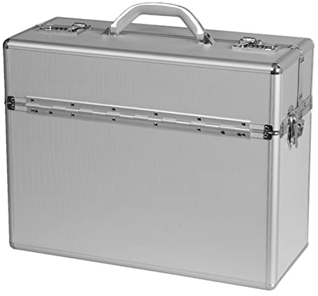 fixbag FB2045100 Pilotenkoffer Alpha mit Klickfix Kompakt Taschenschiene | Koffer zur Befestigung am Fahrrad, Aktenkoffer für DIN A4 Ordner, Business Koffer aus Aluminium, ca. 31 x 42 x 15 cm, Silber