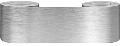 Guest Ruyunlai Bordüre selbstklebend silber gebürstet 15cm X 500cm zum Aufkleben für Wohnzimmer Küche Badezimmer Tapetenrahmen Abnehmbare Wasserdicht Bodenleiste Verdicken PVC Dekorative Bordüre