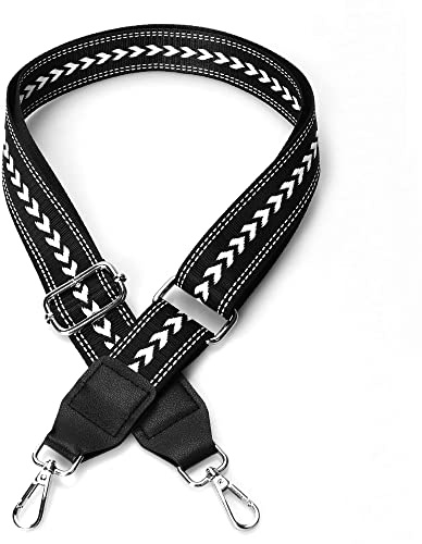 LangRay Taschengurt Breit 3.8CM 80-130cm Schultergurt Verstellbarer Umhängegurt für Taschen Handtaschen Schultertasche Tragetaschen, Taschengurte zum Wechseln DIY Zubehör für Tasche, Schwarzer Pfeil
