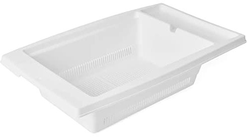 Acan Tradineur - Escurreplatos para Fregadero, plástico, escurridor, Cesta de Secado para escurrir vaijlla, Verduras, Frutas, Cocina (Blanco, 44 x 27,5 x 9,5 cm)
