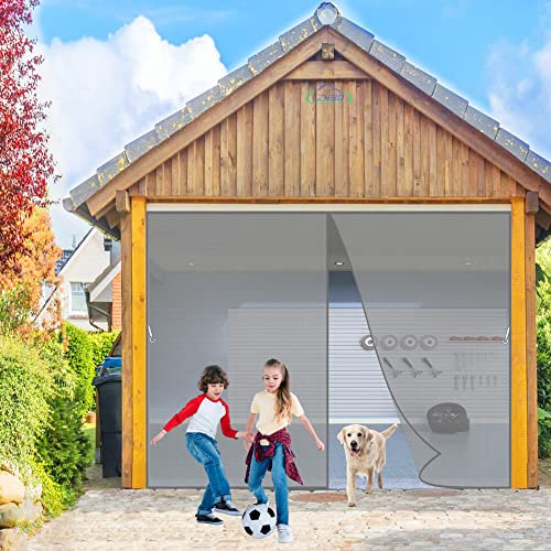 LZHBD Magnet Fliegengitter Tür, 150x190cm Insektenschutz Tür Vorhang, Polyester Lamellenvorhang mit Klemmleiste Fliegenvorhang, Grau L