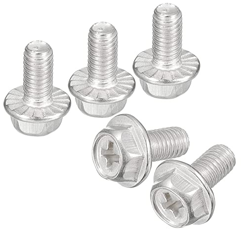 sourcing map 25 Stück Linsenkopfschraube, Flanschschraube, M5 x 10mm Sechskantschraube, Innensechskan M3 Schraubent, Vollgewinde Edelstahlschrauben, Edelstahl V2A, für Heimwerker, Silber