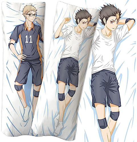 ILLUMAX Haiky-uu!! Anime Kissenbezug, Waschbar Zierkissenbezüge mit Reißverschluss, Deko Kissenbezüge Geschenk für Teenager Junge Mädchen-Multicolor 6||50 * 150cm