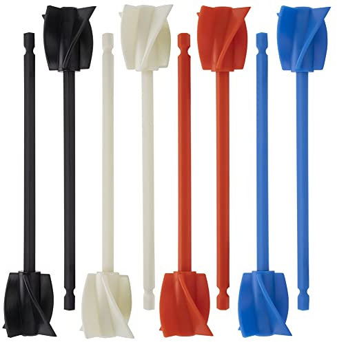 Tokiudeeir 8Pcs Resin Mixer Paddles, Epoxy Mixer Attachment for Powerful Mixing, Reusable Paint Mixer, Paint Stirrer Attachment