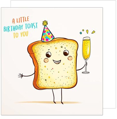 Edition Seidel Premium quadratische Geburtstagskarte mit Umschlag. Glückwunschkarte Happy Birthday Billet Karte mit Spruch Toast Mann Frau Humor Lustig (GQ182 SW024)