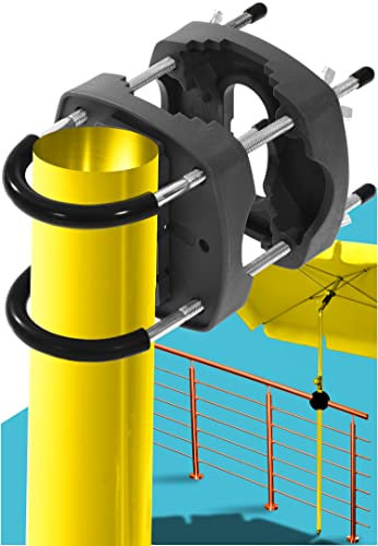 4happy Supporto per ombrellone da Balcone – Supporto Compatto per ombrellone da Balcone, sostituisce ingombrante portaombrellone, Balcone, ringhiera per Tutti Gli ombrelli, Colore Nero