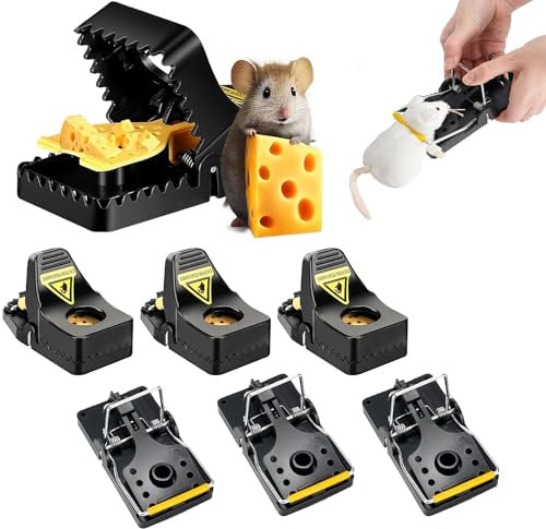 Rattenfalle,6er Set Profi Mäusefalle Schlagfalle Rattenfalle, Wiederverwendbar Mouse Trap Profi in Haus und Garten