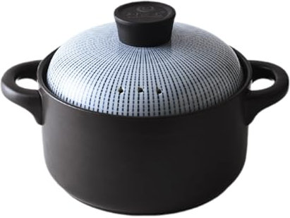 2.5L Casserole Dish With Lid Soup Pot Small Clay Pot Ceramic Soup Pot Round Earthen Pot Binaural Casserole Dish With Lid Ceramic Cookware High Temperature Resistance C-2.5L