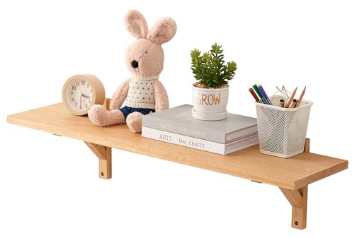 OAKERLAND Schweberegal Eiche Massiv, 80cm Wandregal Holz Wandboard