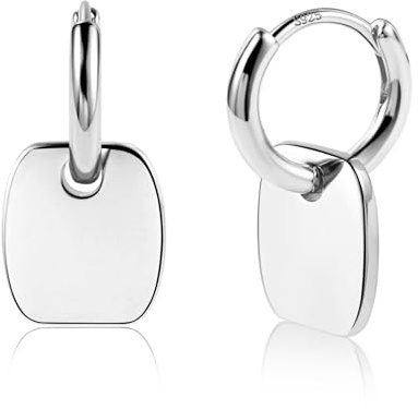 Ohrringe Hängend Damen Gold Silber 925 Tropfen Herz Barren Runde Anhänger | ALEXCRAFT Ohrringe Hängend Damen Gold Silber 925 Geometrisch Eckig Runde Doppel Zirkon Creolen Anhänger Hypoallergen Schmuck