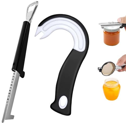 KATIMI 2 Piezas Abridor de Tapa de Rosca, Abridor de Latas Manual Ajustable, Abridor de Botellas Antideslizante para Personas Mayores, Abridor de Tapa de Artritis sin Esfuerzo para Manos Débiles