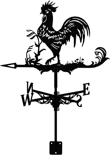 UKJYJHHFG Banderuola segnavento a Forma di Gallo, banderuola in Acciaio Inox, banderuola retrò, Decorazione Ornamentale per Giardino, Cortile, Fattoria, banderuola, indicatore di direzione del