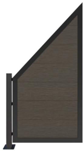 HORI Sichtschutz Rahmenzaun Schrägelement Anbauset WPC Zaun Robuster Windschutz Modernes Lamellenzaun Design Ideal für Garten & Terrasse Einfach zu Montieren Aufschrauben braun