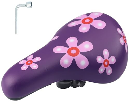 WEEROCK Kids Bike Seat, Child Bike Seat for 14 16 18 20 24 Kid Bicycle, Kids Bike Replacement Saddle for Boys Girls Bicycles, Purple