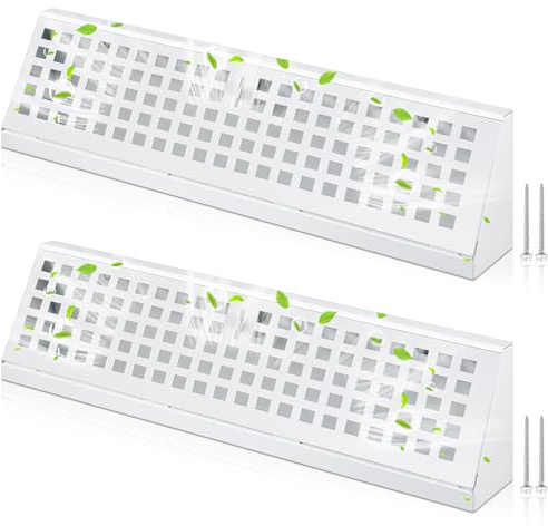Yaocom 2 Stück 45,7 cm Bodenleisten-Register Entlüftungsk Öffnung Größe Lüftungsabdeckungen für Zuhause, Bodendiffusor, Wand, Ecke, Sockelleiste, Luftabdeckungen, Bodendiffusor inkl. Schrauben