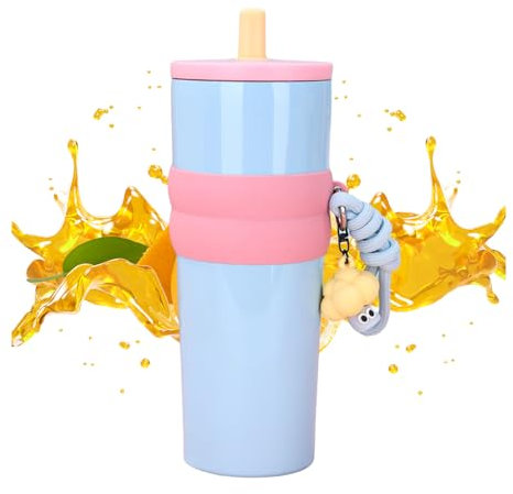 Vacuum Insulated Cup, Insulated Coffee Tumbler, 800 ml 304 Stainless Steel Coffee Tumbler For Traveling, Grande Capacity Insulating Cup With Lid Straw For Gym Work Beach Business Trip