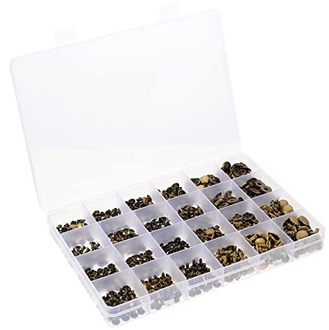 CLISPEED 360pezzi Rivetti Tubolari Metallici Rivetti Doppia Rotondi Per Borse e Cinture Per Artigianato e Riparazioni Realizzati