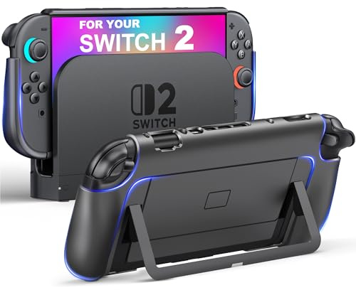 Grip Protective Case for Nintendo Switch 2,Dockable Case Cover with Quick-Release Joycon Design Back Shell PC & TPU Hard Cover Compatible with Switch 2 Grip Anti-Scratches&Shockproof