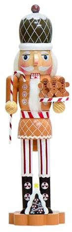 Ancsttu Lebkuchenmann Weihnacht Nussknacker, Weihnacht Nussknacker Soldat, Holz Weihnachtsgingerbread Dekorationen Desktop Display Ornament Für Kamin Regale Fensterbänke