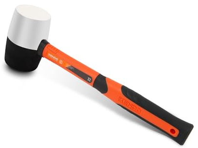 Kendo Gummihammer Weiß/Schwarz 450g - Schonhammer Soft Grip Fiberglasstil
