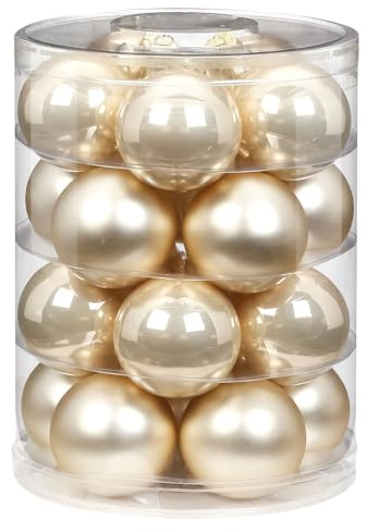 Magic Weihnachtskugeln Glas 6cm, 20 STK. Christbaumkugeln (Champagne)