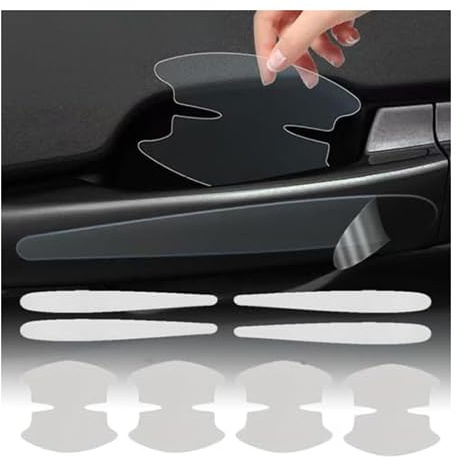 APOINBV 8 Stück Auto Türgriff Schutzfolie für VW Touran 2016-2023 2024 2025 Lackschutzfolie Transparent Griffmulden Selbstklebende Autotür Griffe Aufkleber,B