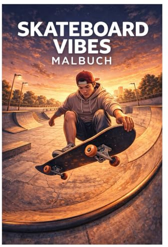 Skateboard Vibes Malbuch: 50 dynamische Ausmalbilder voller Streetstyle, Tricks und Flow – Für Kinder und Erwachsene zum Ausmalen und Entspannen