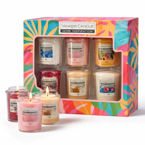 Yankee Candle Juego de regalo – 6 velas votivas perfumadas, fragancias populares mezcladas, velas regalos para mujeres, regalos del día de la madre, cumpleaños