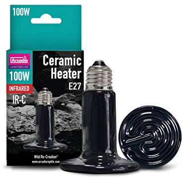 Arcadia Reptilien-Keramikheizung Infrarotlampe (100 W) für alle Reptilien