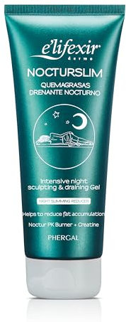 Elifexir Nocturslim – Crema Quemagrasas Intensiva | Gel Reductor Lipoescultor Noche | Drenante, Anticelulítico y Reafirmante Potente | Frescor y Rápida Absorción. 200 ml