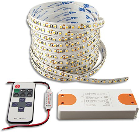 Innovate® LED Strip SET | 12V | 9,6W/m | inklusive Mini Funk Dimmer + Trafo ECO | Transformator für LED Stripes | Driver | Netzteil | Flexband | LED Streifen |