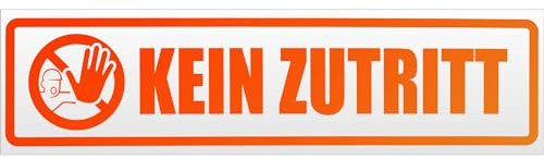 Kiwistar Magnetschild Kein Zutritt Piktogramm - 30cm Neonorange - magnetisch für Auto PKW Kfz - wiederverwendbares Hinweisschild aus Magnetfolie - für Fahrzeug, Truck
