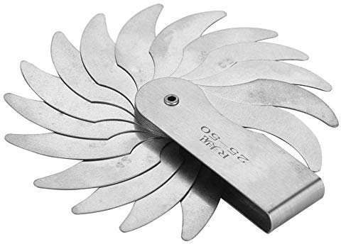 Radius Messgerät aus Edelstahl, konkav, konvex, Fühlerlehre für Werkzeug und Schneideisen (R25–50 mm)